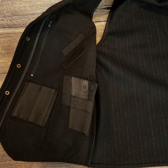 WYOMING TRADERS MENS RANGER CONCEALED CARRY PINSTRIPE WOOL VEST - GRAY - Picture 8 of 9